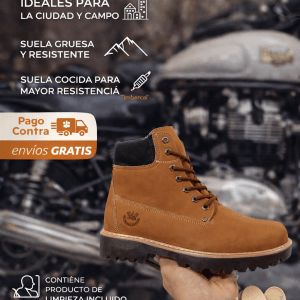 BOTAS PARA MOTO ORANGE LEATHER CANGURO